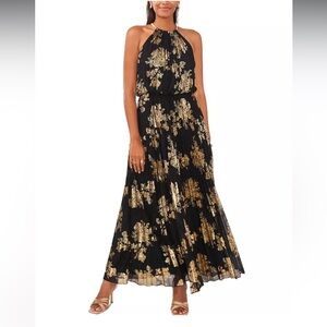 MSK Black and Gold Petite Dress